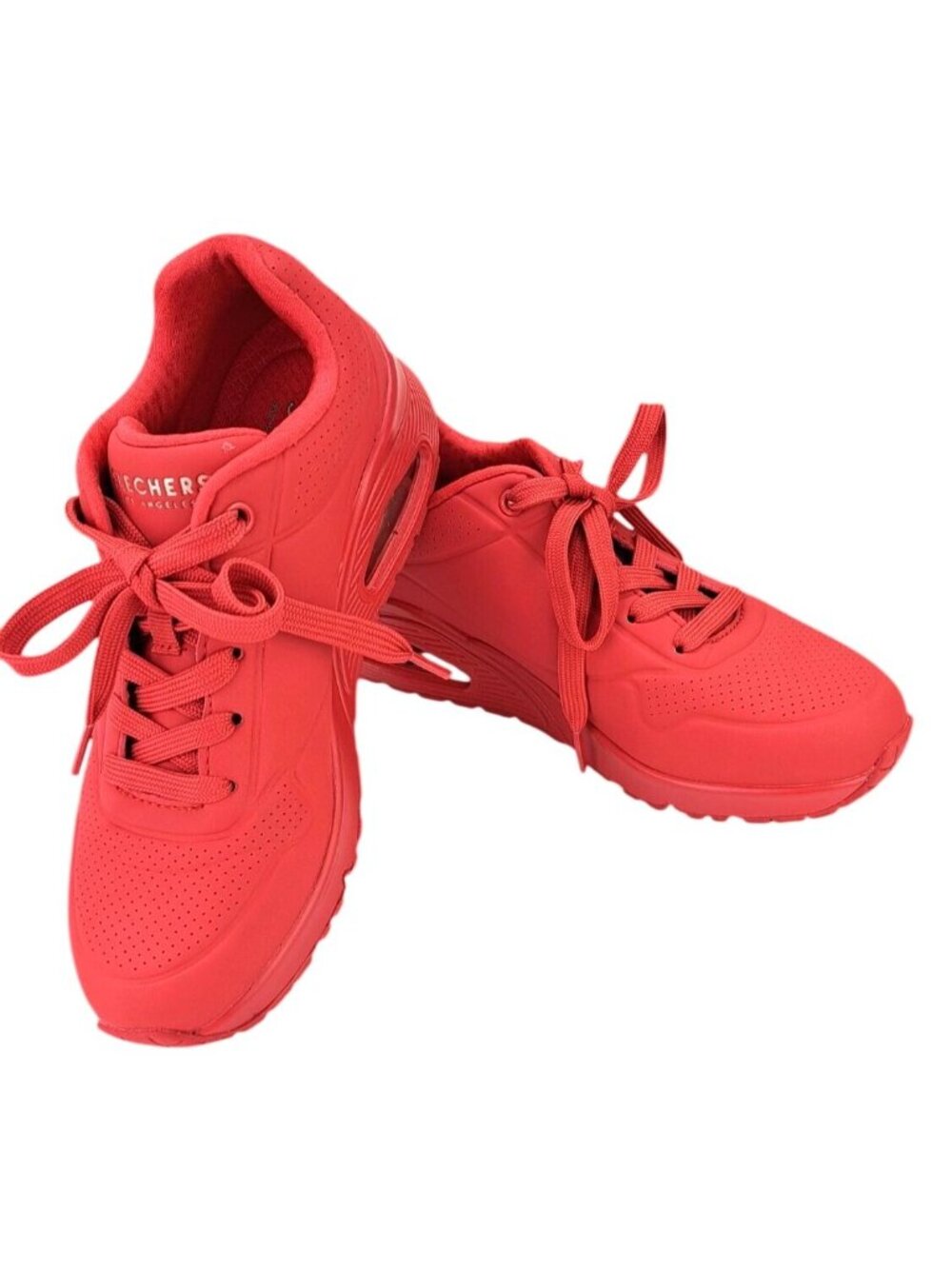 Skechers Uno Stand On Air Women Red Sneaker Size 7 Lace-Up Air Cooled Shoe 73690